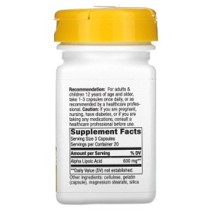 Alpha Lipoic Acid 200 мг 60 капсули | Nature`s Way