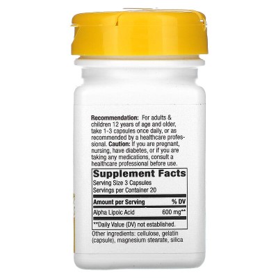 Alpha Lipoic Acid 200 мг 60 капсули | Nature`s Way