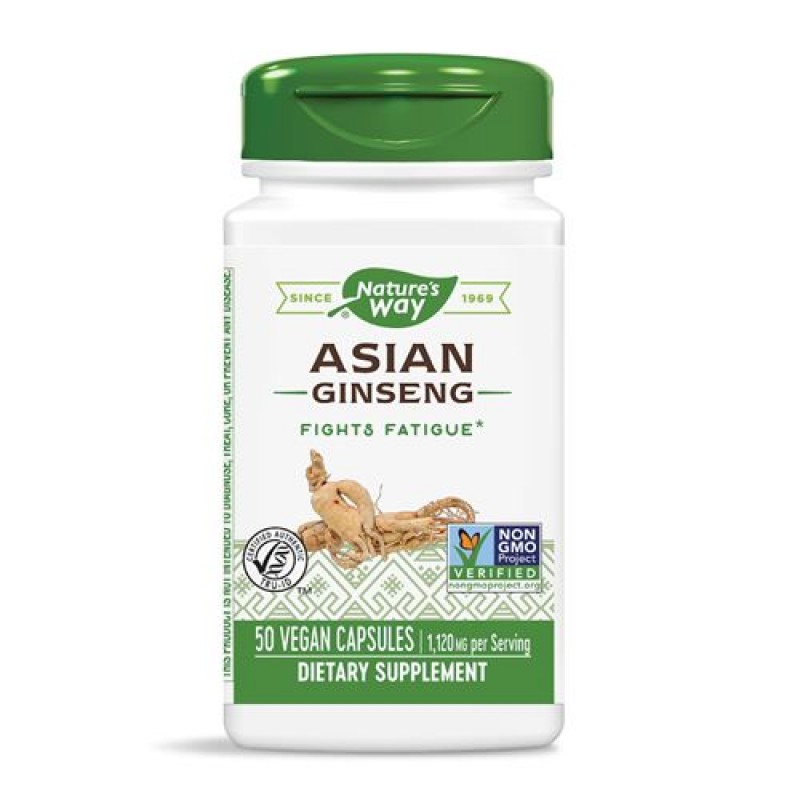 Asian Ginseng 560 мг 50 веган капсули | Nature's Way