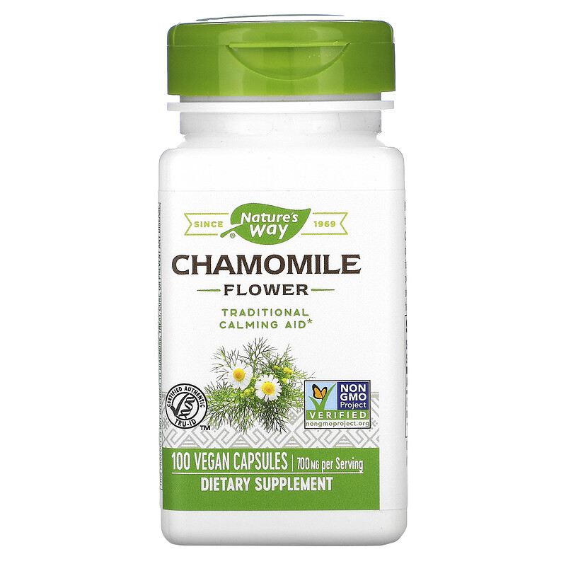 Chamomile Flower 350 мг 100 веган капсули | Nature's Way