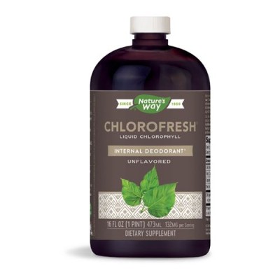 Chlorofresh Liquid Chlorophyll (Unflavored) 473 мл | Natures Way Chlorofresh Liquid Chlorophyll (Unflavored) 473 мл | Natures WayДетоксикира организма, като се свързва с вредните химикали
Действа и като вътрешен дезодорант за миризми на тяло и ус Chlorofresh Liquid Chlorophyll (Unflavored) 473 мл | Natures Way Детоксикира организма, като се свързва с вредните химикали Действа и като вътрешен дезодорант за миризми на тяло и уста Лесно се усвоява о Chlorofresh Liquid Chlorophyll (Unflavored) 473 мл