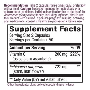 Echinacea & Vitamin C 100 веган капсули | Nature's Way