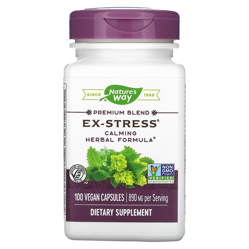 Ex-Stress Calming Herbal Formula 100 веган капсули | Nature's Way