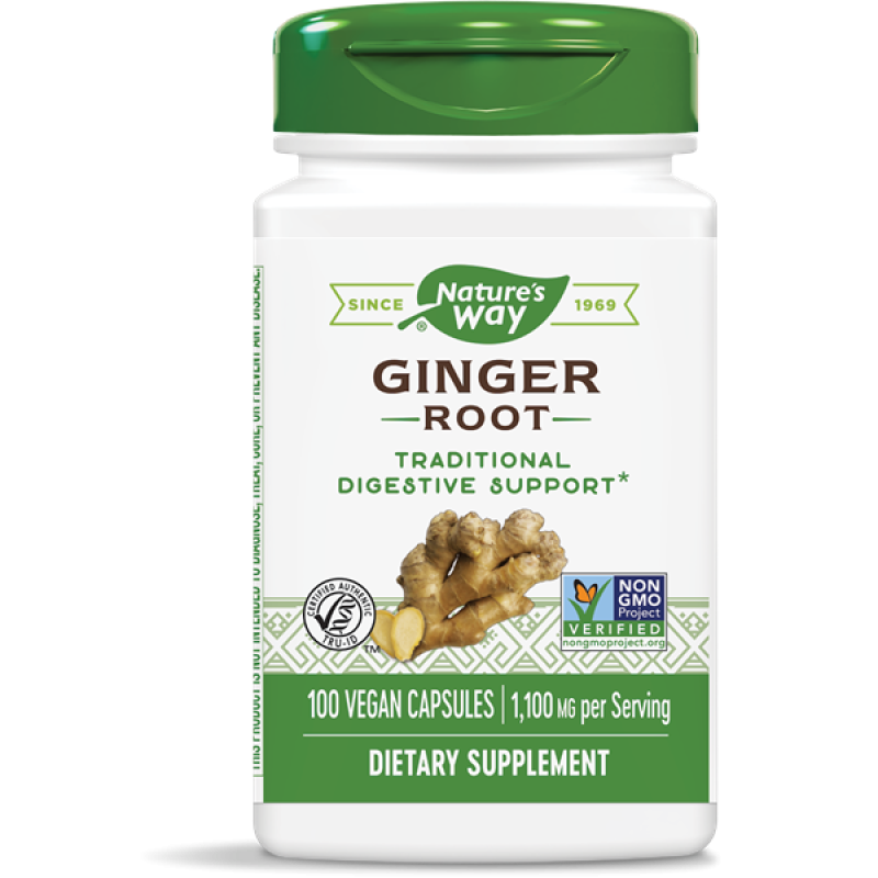 Ginger Root 550 мг 100 веган капсули | Nature's Way