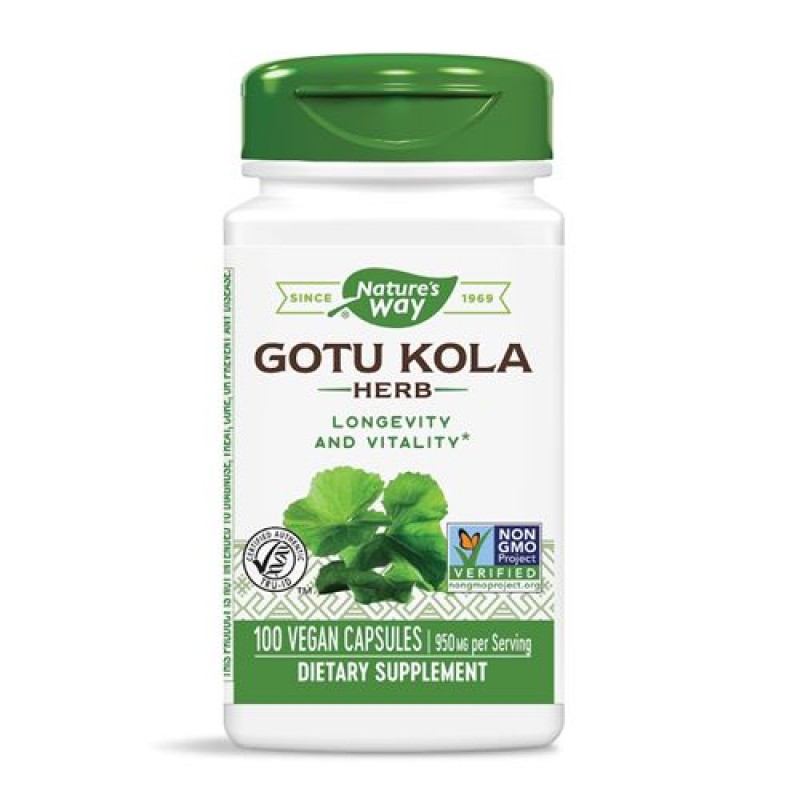 Готу Кола (билка) 475 мг 100 веган капсули | Nature's Way