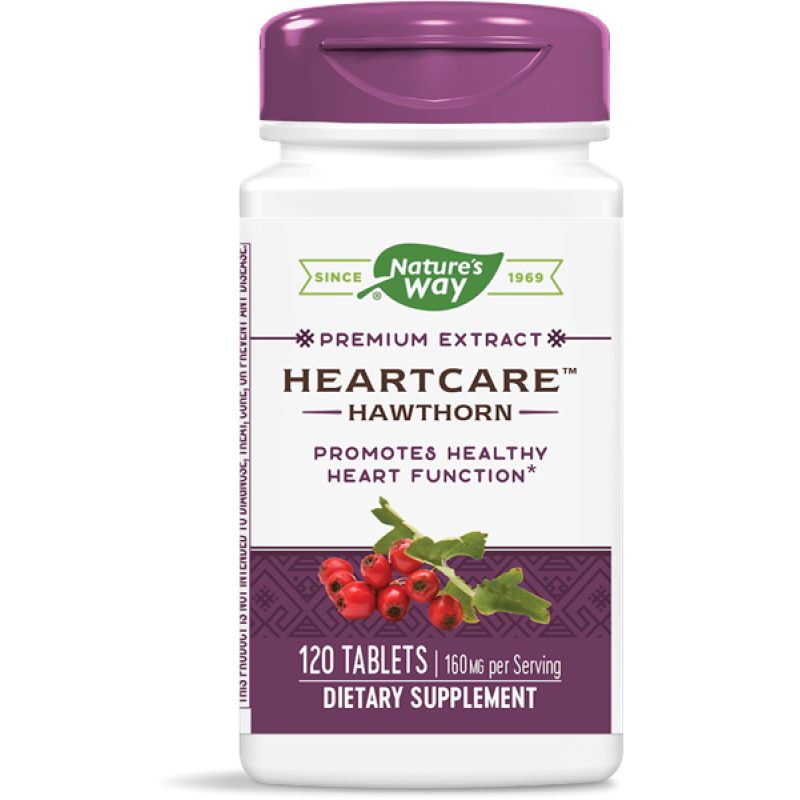HeartCare Hawthorn 80 мг 120 таблетки | Natures Way За заздравяване тъканите на сърцето Подобрява функционирането на миокарда Предпазва от атеросклероза, инфаркт, исхемия За по-здрави и еластични HeartCare Hawthorn 80 мг 120 таблетки | Natures Way За зазд