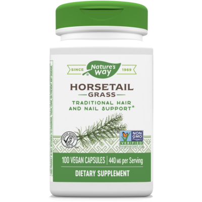 Horsetail Grass 440 мг 100 веган капсули | Natures Way Изцяло естествен продукт Мощен антиоксидант Грижи се за здравето на сърцето Заздравява костите и предпазва от остеопороза Богато съдържание на Horsetail Grass 440 мг 100 веган капсули | Natures Way Из