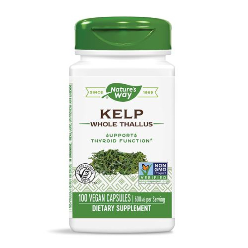 Kelp Whole Thallus 600 мг 100 веган капсули | Nature's Way