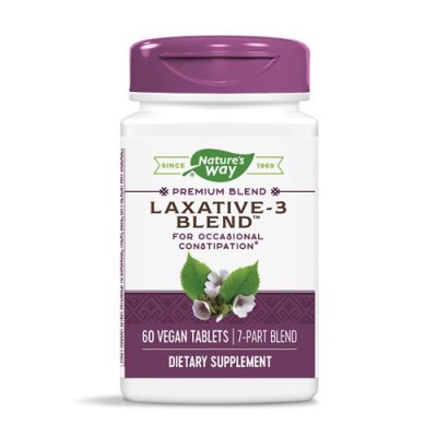 Laxative-3 Blend 60 веган таблетки | Natures Way Прочиства червата Насърчава функцията на червата Помага при запек Комбинация от червен бряст, бяла ружа и сминдух Максимална ефикасност и гъвкавост Laxative-3 Blend 60 веган таблетки | Natures Way Прочиства