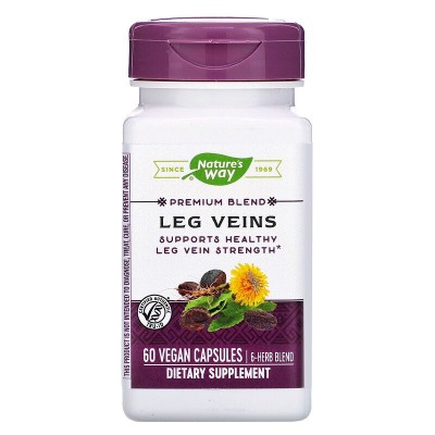 Leg Veins 60 веган капсули | Natures Way Съдържа невероятна комбинация от билки Грижи се за здравето на Вашите вени Облекчава болката при подути или разширени вени Хапчета срещу Разширени Вени е на то Leg Veins 60 веган капсули | Natures Way Съдържа невер