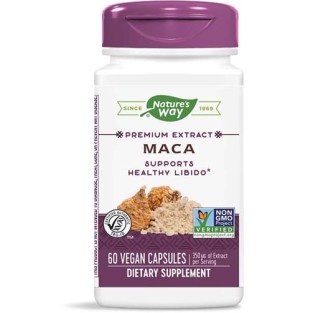 Maca 60 веган капсули | Natures Way Подпомага плодовитостта и сексуалната функция при мъжете и жените Облекчава симптомите на менопаузата Показва свойства на афродизиак и адаптоген Оптимизира хормонал Maca 60 веган капсули | Natures Way Подпомага плодовит