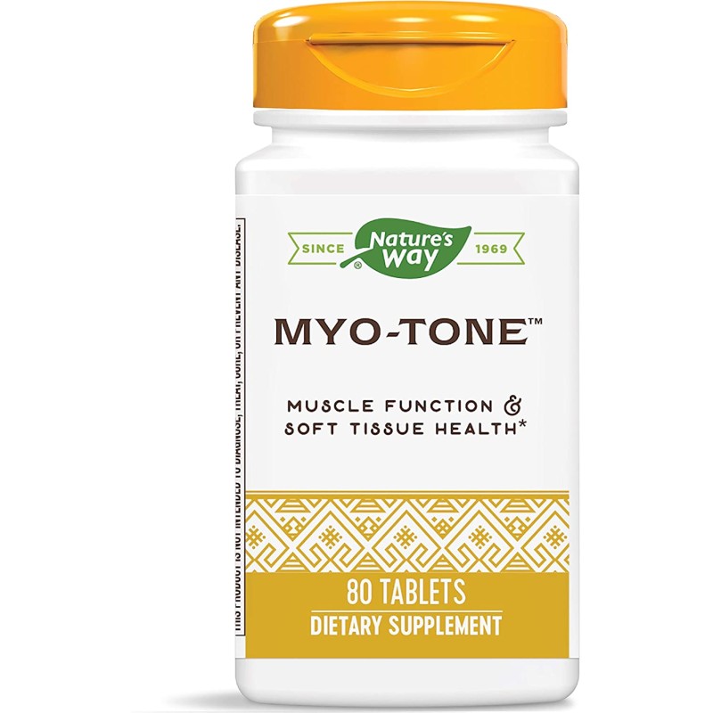 Myo-Tone 80 таблетки | Natures Way Поддържа здрави мускули, сухожилия и връзки Подпомага здравословното производство на колаген За по-добър, активен начин на живот Осигурява добре балансирана комбинац Myo-Tone 80 таблетки | Natures Way Поддържа здрави мус