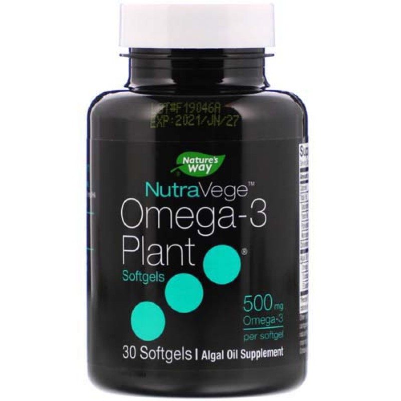 NutraVege Omega-3 Plant 500 мг 30 гел-капсули | Nature's Way