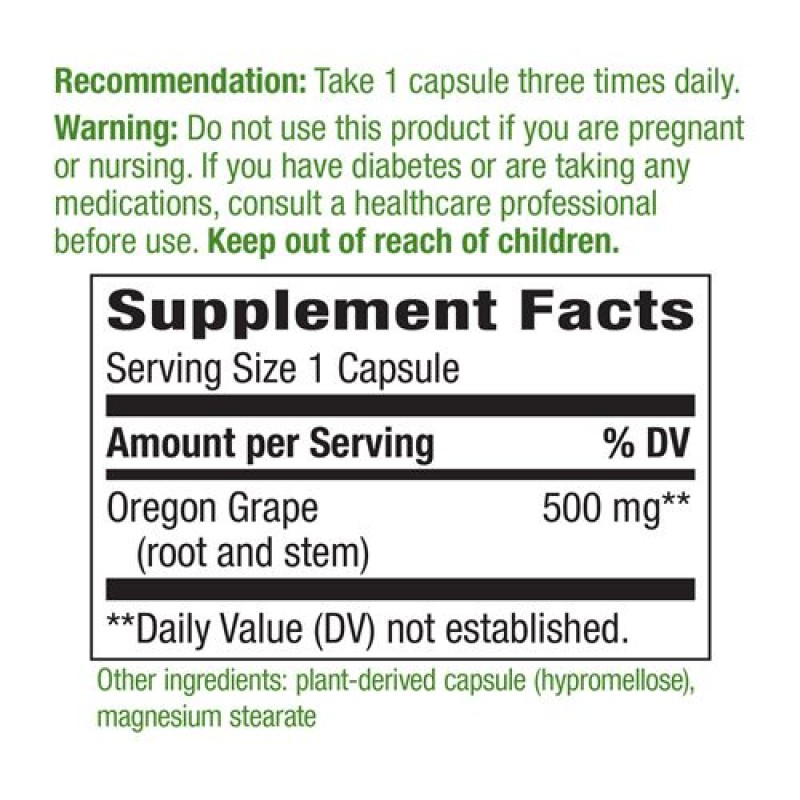 Орегонско грозде (Oregon Grape) 500 мг 90 веган капсули | Natures Way Орегонско грозде (Oregon Grape) 500 мг 90 капсули | Natures WayИма добър ефект върху храносмилателната система
Използва се за прочистване на червата
За лечение на инфекции
Орегонско грозде (Oregon Grape) 500 мг 90 капсули | Natures Way Има добър ефект върху храносмилателната система Използва се за прочистване на червата За лечение на инфекции Спомага за борбата с гъбичк Орегонско грозде (Oregon Grape) 500 мг 90 капсули | Na