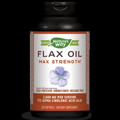 Flax Oil Max Strength 1300 мг 200 гел-капсули | Nature’s Way