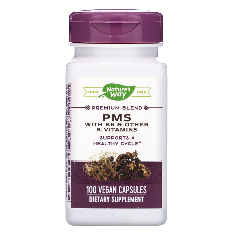 PMS With B6 & Other B-Vitamins 100 веган капсули | Nature's Way