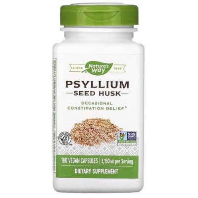 Psyllium Seed Husk 525 мг 180 веган капсули | Natures Way Ефективна подкрепа в борбата срещу констипацията Високо съдържание на разтворими фибри Намалява апетита Подобрява чревната перисталтика Ест Psyllium Seed Husk 525 мг 180 веган капсули | Natures Way