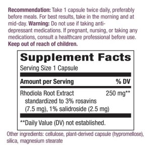 Rhodiola 250 мг 60 веган капсули | Nature's Way