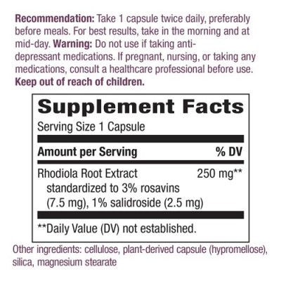 Rhodiola 250 мг 60 веган капсули | Natures Way Снабдява организма с повече енергия Намалява тревожните мисли и депресията Стимулира желанието за интензивни тренировки В помощ на борбата за отслаб Rhodiola 250 мг 60 веган капсули | Natures Way Снабдява орг