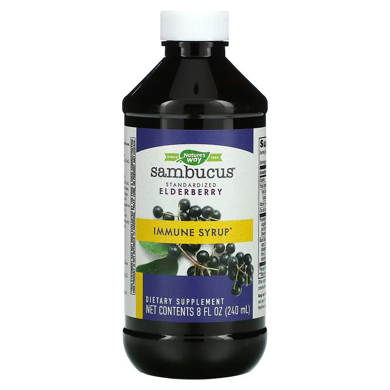Sambucus Immune Сироп 240 мл | Natures Way Sambucus Immune Сироп 240 мл | Natures WayЗа силна имунна система през цялата година и в пиковите периоди на епидемии
Противовирусно и антибактериално действие
Действа имуномодулиращо – подпомага прена Sambucus Immune Сироп 240 мл | Natures Way За силна имунна система през цялата година и в пиковите периоди на епидемии Противовирусно и антибактериално действие Действа имуномодулиращо – подпо Sambucus Immune Сироп 240 мл | Natures Way За силна имунна сис