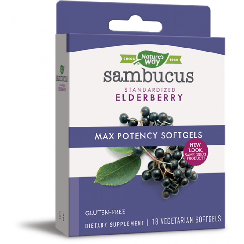 Самбукус Max Potency 250 мг 18 гел-капсули | Nature's Way