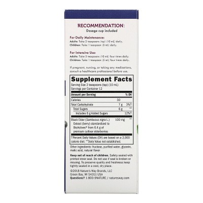 Original Sambucus Сироп от черен бъз 120/240 мл | Natures Way Изцяло натурален продукт, изследван за ефикасност стандартизиран екстракт със страхотен вкус Без глутен и изкуствени консерванти Подходящ Original Sambucus Сироп от черен бъз 120/240 мл | Natur