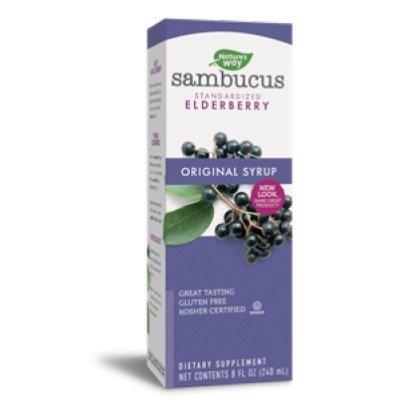 Original Sambucus Сироп от черен бъз 120/240 мл | Natures Way Изцяло натурален продукт, изследван за ефикасност стандартизиран екстракт със страхотен вкус Без глутен и изкуствени консерванти Подходящ Original Sambucus Сироп от черен бъз 120/240 мл | Natur