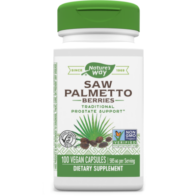 Saw Palmetto Berries 585 мг 100 веган капсули | Natures Way Стимулира сексуалното желание Срещу оплешивяване Помага при често и болезнено уриниране Сао Маплмето на капсули е на топ цена от Nature Saw Palmetto Berries 585 мг 100 веган капсули | Natures Way