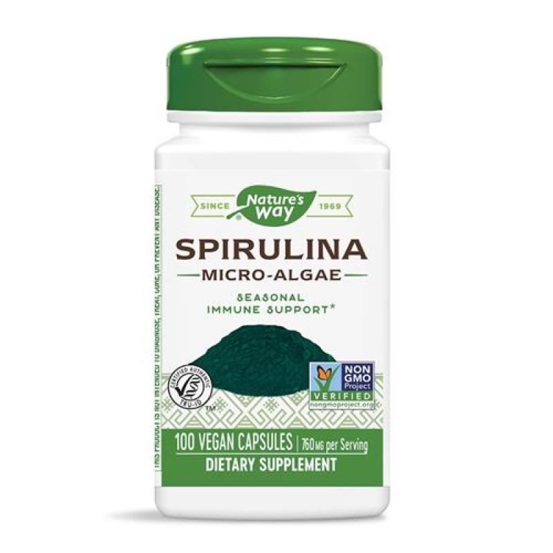 Spirulina Micro-algae 380 мг 100 веган капсули | Nature's Way