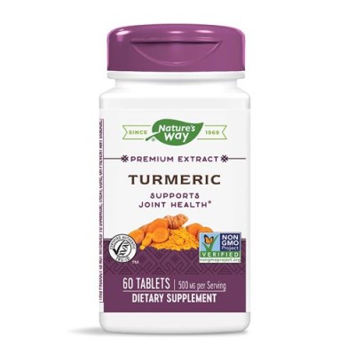 Turmeric 500 мг 60 таблетки | Natures Way Облекчава възпалението Подобрява цялостното здраве на ставите и мускулите Без странични ефекти Мощен антиоксидант Куркума за Здрави Стави 60 таблетки на то Turmeric 500 мг 60 таблетки | Natures Way Облекчава възпа