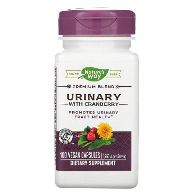 Urinary with Cranberry 420 мг 100 веган капсули | Natures Way Намалява риска от развитие на пикочно-полови инфекции  Възпрепятства закрепването на патогенни микроорганизми към епитела на урогениталната Urinary with Cranberry 420 мг 100 веган капсули | Nat