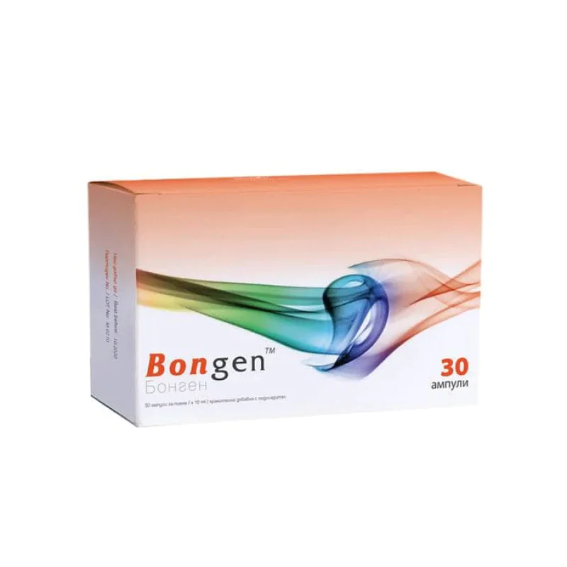 Bongen 30 ампули 10 мл | NaturPharma Bongen 30 ампули 10 мл | NaturPharmaУкрепва структурата на костно-ставна система
Ускорява регенерацията на ставите
Увеличава здравината на костите
Бонген Ампули за Здрави Стави е на изгодна цена от NaturPh Bongen 30 ампули 10 мл | NaturPharma Укрепва структурата на костно-ставна система Ускорява регенерацията на ставите Увеличава здравината на костите Бонген Ампули за Здрави Стави е на изгодна цена от NaturP Bongen 30 ампули 10 мл | NaturPharma Укрепва стру