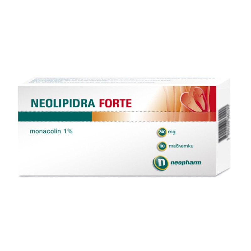 Neolipidra Forte 240 мг 30 таблетки | NeoPharm Регулира новата на холестерол в кръвта Грижи се за здравето на сърцето Естествено средство, което е подходящо за употреба от хора, имащи непоносимост към други п Neolipidra Forte 240 мг 30 таблетки | NeoPharm