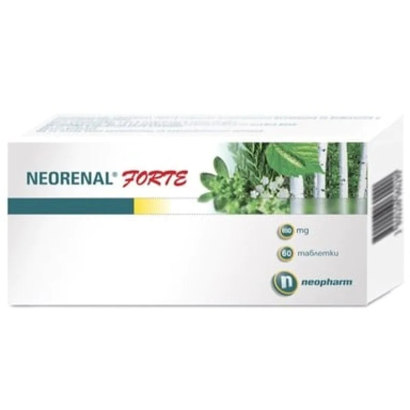 Neorenal Forte 650 мг 60 таблетки | NeoPharm Положителен ефект върху функциите на отделителната система и бъбреците Съдейства за изхвърлянето на бъбречни камъни и пясък от бъбреците Стимулира отделянето и отв Neorenal Forte 650 мг 60 таблетки | NeoPharm П
