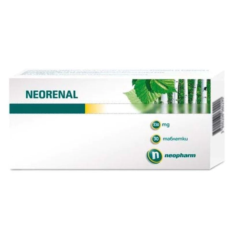 Neorenal 330 мг 30 таблетки | NeoPharm Подпомага отстраняването на отпадъчни продукти на обмяната, токсини, аминокиселини  Предпазва от уролитиаза (камъни в бъбреците) Допринася за извеждането на задържа Neorenal 330 мг 30 таблетки | NeoPharm Подпомага от