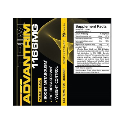 ADVANTRIM Extreme fat burner 90 капсули  Newton-Everett Biotech Помага за горене на мазнини Стимулира метаболизма Повишава умствената работоспособност и енергия Укрепва имунитета Намалява апети ADVANTRIM Extreme fat burner 90 капсули  Newton-Everett Biote