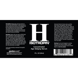 Isotropin - H Age Defying Boster Serum - 30 мл | Newton-Everett Biotech Изглажда фините бръчки и предотвратява повторната им поява Хидратира, стяга и придава еластичност на кожата Възстановява щетите, които с Isotropin - H Age Defying Boster Serum - 30 мл
