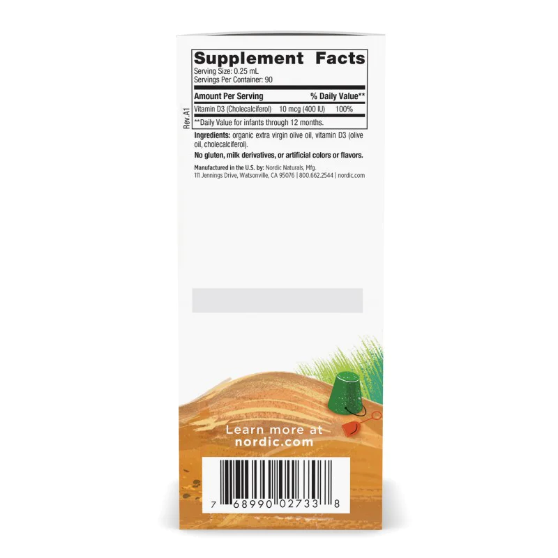 Baby's Vitamin D3 400 IU 22.5 мл | Nordic Naturals Baby's Vitamin D3 400 IU 22.5 мл | Nordic Naturals