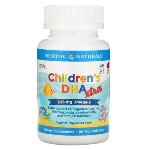 Children's DHA Xtra Омега-3 636 мг 90 мини гел-капсули | Nordic Naturals