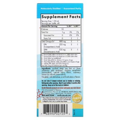 Childrens DHA Xtra Omega-3 800 мг 60 мл | Nordic Naturals Допринася за здравословното развитие на нервната система Насърчава здравословни когнитивни функции и социално развитие Естествен вкус на горски п Childrens DHA Xtra Omega-3 800 мг 60 мл | Nordic Na