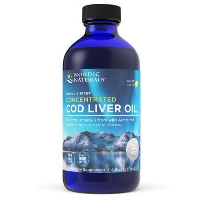 Concentrated Cod Liver Oil 237 мл | Nordic Naturals За здрави сърце и мозък За силен имунитет За подкрепа на нервната система С приятен вкус на лимон Течно Концентрирано масло от черен дроб на треска е Concentrated Cod Liver Oil 237 мл | Nordic Naturals З