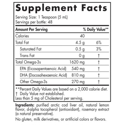 Concentrated Cod Liver Oil 237 мл | Nordic Naturals За здрави сърце и мозък За силен имунитет За подкрепа на нервната система С приятен вкус на лимон Течно Концентрирано масло от черен дроб на треска е Concentrated Cod Liver Oil 237 мл | Nordic Naturals З