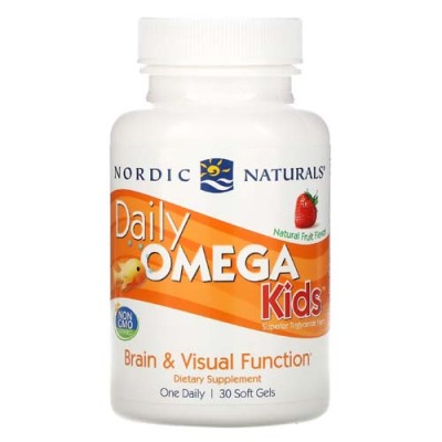Daily Omega Kids 500 мг 30 гел-капсули | Nordic Naturals Подпомага развитието на мозъка и нервната система Подкрепа за здравето на очите Повишава имунитета Омега-3 за Деца над 3 Години дражета е на изгодна Daily Omega Kids 500 мг 30 гел-капсули | Nordic N