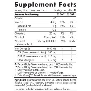 Arctic Cod Liver Oil 1060 mg - Портокал 473 мл | Nordic Naturals