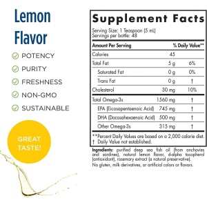 Arctic Omega Liquid 1245 mg - Лимон 237 мл | Nordic Naturals