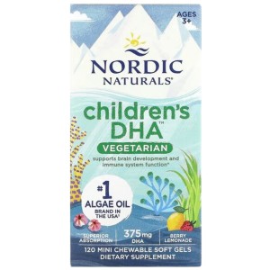 Children's DHA Vegetarian 375 mg - Бери лимонада 120 Дъвчащи таблетки | Nordic Naturals