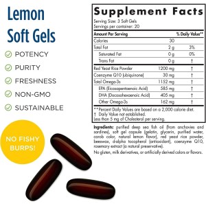 Cholesterol Support - Omega LDL 1152 mg | With Red Yeast Rice and CoQ10 - 60 Гел капсули | Nordic Naturals
