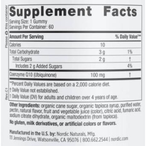 CoQ10 Gummies 100 mg - Ягода 60 желирани бонбони | Nordic Naturals