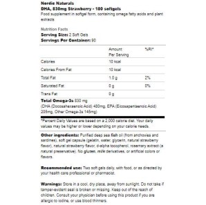 DHA 830 mg - Ягода 180 Гел капсули | Nordic Naturals