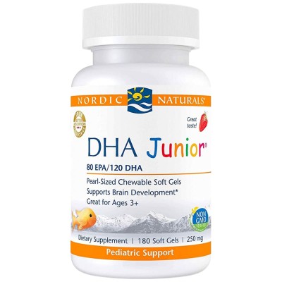 DHA Junior 250 mg - Ягода 180 Гел капсули | Nordic Naturals